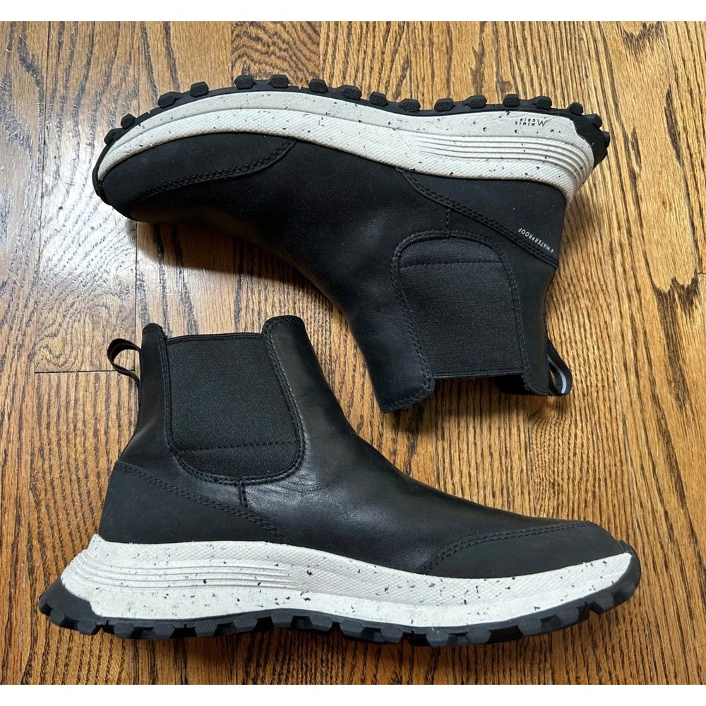Clarks ATL Trek Up Black Leather Waterproof Chelsea Boots Size 8